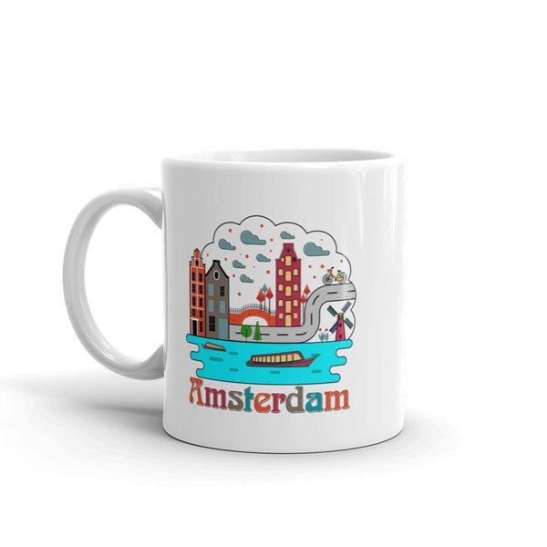 Amsterdam | Ceramic White Mug - The City Tees